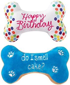 FRINGE STUDIO Birthday Bone Cookies Pet Toy (289332), Multicolor