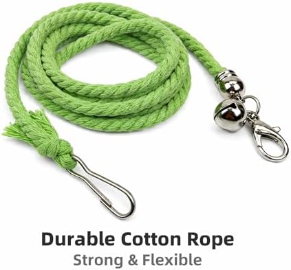 5 Pack Cat Wand Replacement Strings – Interactive Cotton Rope Cat Toy with Clips & Bell for Indoor Cats