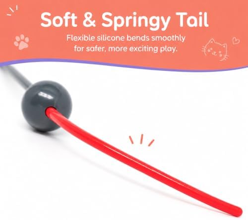 Replacement Wands for Cat's Meow Motorized Cat Toy, Electronic Motion Cat Toys Mouse Tail Refills, Pack of 3