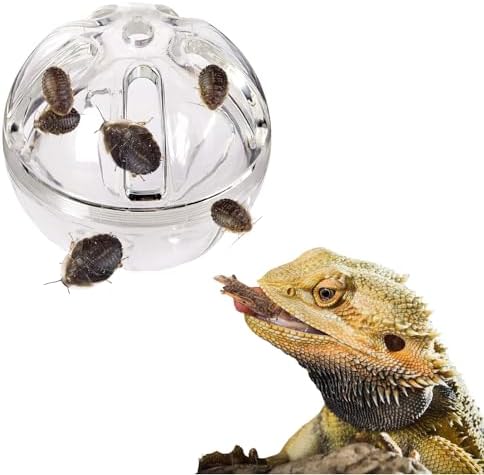 Bearded Dragon Feeder Toy - Reptile Foraging Ball Lizard Enrichment Interactive Toy Reptile Terrarium Tank Decor for Lizard, Bearded Dragon,Chameleon Small Animals (3.4 Inch)