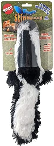 SPOT Flippin’ Skinneeez Flopping Interactive Realistic Flopping Wiggling Moving Potent Catnip Cat Toy for Indoor Cats - Skunk