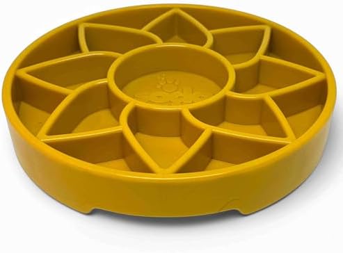 SodaPup Sunflower eTray – Durable Enrichment Feeder Made in USA from Non-Toxic, Pet-Safe, Food Safe Material for Mental Stimulation, Calming, Slowing Down Eating, Healthy Digestion, & More