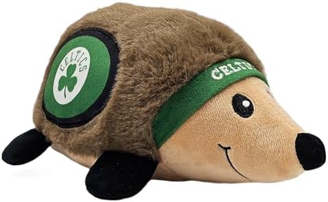 NBA Boston Celtics Plush Hedgehog Toy for Dogs & Cats, Cool Soft Pet Toy for Fun and Interactive Play, Dog Chew Toy with Squeaker, Licensed Hot Pet Toy