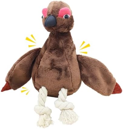 7" Squeaky Plush Toy for Puppies Small Dogs Self Etertainment Washable Soft Made [PET ONLY] (Brown Turkey)