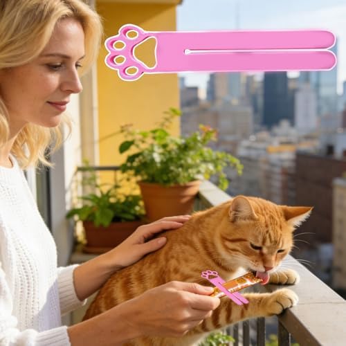 Cat Food Squeezer – 3D Printed Treat Dispenser | 3D-Printed Kitten Strip Cat Food Squeezer for Wet Treats, Ideal for Training and Feeding, Pet Trainers Animal Lovers Apartment Home Office Shelters