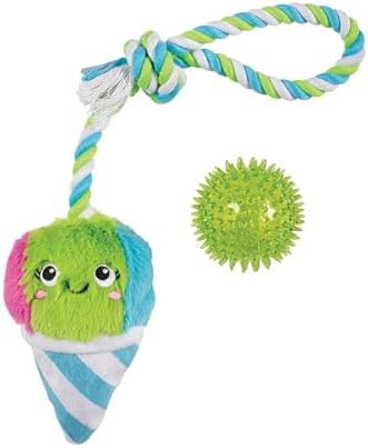Fringe Studio Plush Dog Toy with Rope, Cone-FIDENCE is Yummy, Pet Shop Collection (314528)