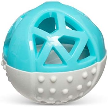 Messy Mutts Totally Pooched Catch n Squeak Ball, 3.5 Inch, Grey/Teal