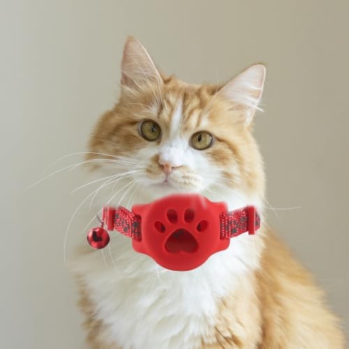3pcs Pet Tracking Collar Holder with Bell, Reflective Cat Safety Band