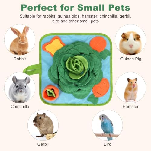 Snuffle Mat for Small Animals Nose Smell Training, Green Blue