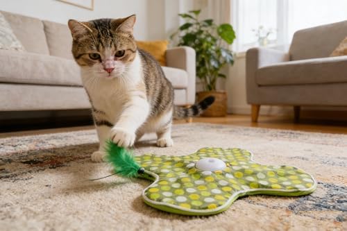 Hide and Seek Cat Toy Replacement Feather Wands 4 pcs Interactive Cat Toys Replacement Feather Wand