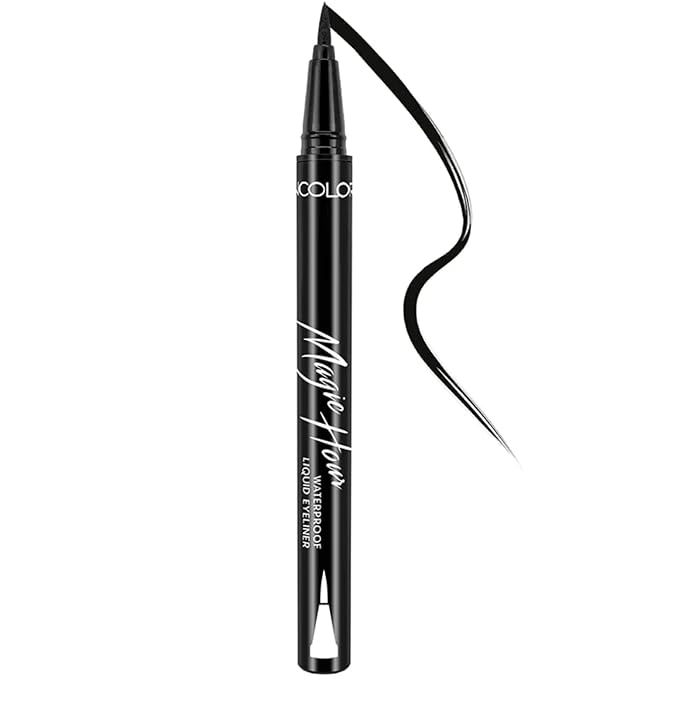 Kleancolor Magic Hour Waterproof Black Eyeliner Pen | Felt-Tip | Long-Lasting (1, Black)