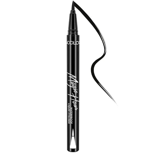 Kleancolor Magic Hour Waterproof Black Eyeliner Pen | Felt-Tip | Long-Lasting (1, Black)