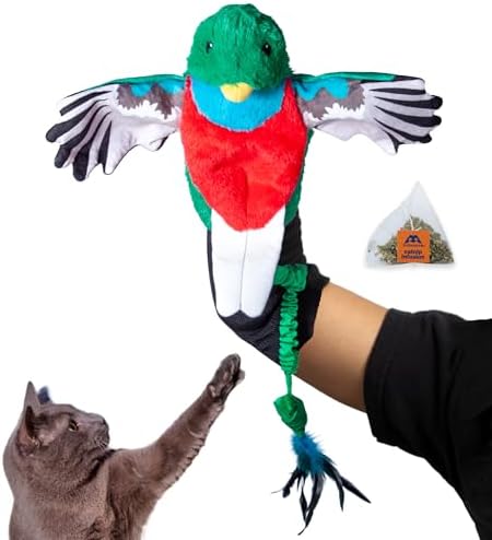 Milunova Pupr Pals Cat Wrestling Glove (Catnip Infused) Hand Puppet Toy with Tough Padding for Safe Interactive Play, Protection to Stop Kitten Scratching Hands; for Boredom-Busting Exercise