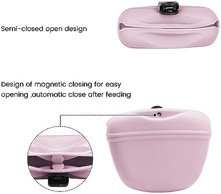 AUDWUD Silicone Dog Treat Pouch with Clicker Magnetic Closure Secure Clip