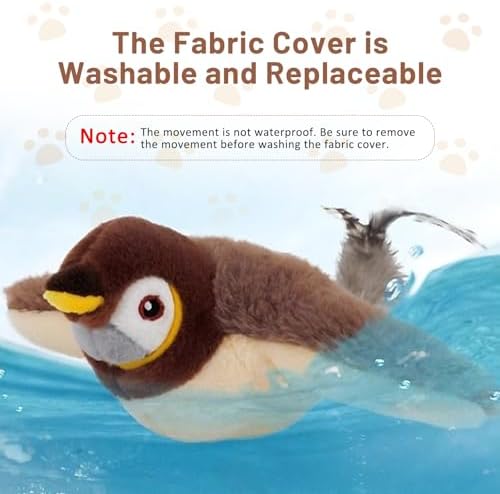 Esoes Cat Toys Flapping Bird (No Flying), Rechargeable Interactive Chirping Bird Cat Toy, Interactive Cat Exercise Toys for All Breeds Cat Kicker Catnip Toys
