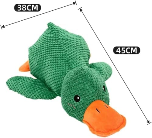 Duck-Shaped Dog Toys for Aggressive Chewers - Mellow Dog Calming Duck, 2025 Squeaky Crinkle Plush Chew Toy, Interactive Tug of War Toy to Keep Dogs Busy, Tough No-Stuffing for All Breeds