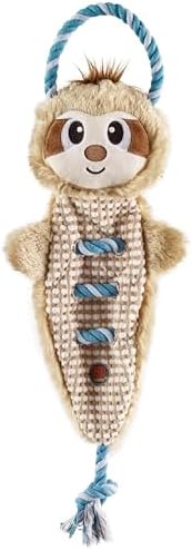 Outward Hound by Charming Pet Ropiez Rope Interactive Dog Tug Toy for Tugging Squeaky Fun, Sloth, Brown