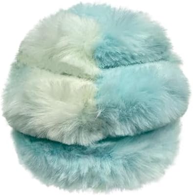 FOUFIT Fuzzy Wuzzy Goof Balls Pet Toy, 4-Inch, Blue/Yellow