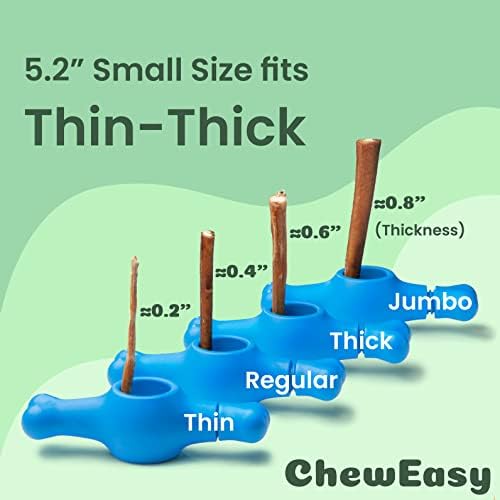 Interactive Bully Stick Holder for Dogs, Prevent Chocking Safety Device, Long Enough Screw to Lock, Seesaw Shape(Small) (Pack of 3)