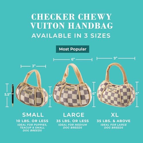 Haute Diggity Dog Chewy Vuiton Handbag Plush Dog Toy, Designer Parody Toy