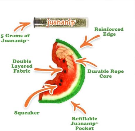 Doggijuana Watermelon Slice & Juananip Bundle | Squeaky Refillable Plush