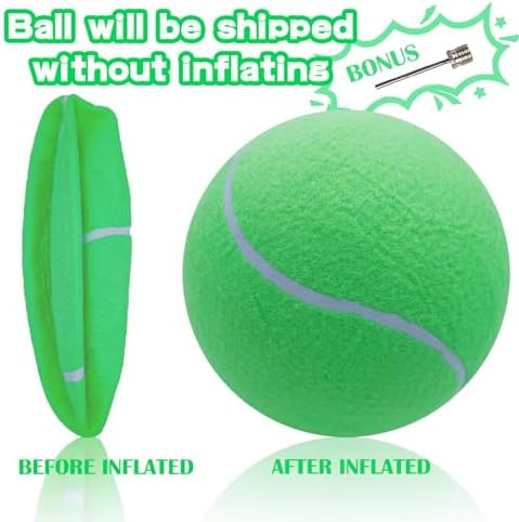Banfeng Big Tennis Ball for Dogs, Giant Dog Tennis Ball Toy Large Outdoor Sports Gift for Small Medium Large Dog (Green, 9.5 inch)
