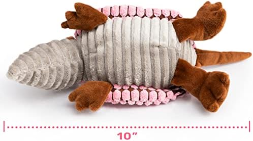 Hollypet Armadillo Squeaky Puppy Dog Toys for Small Medium Dogs, 8"