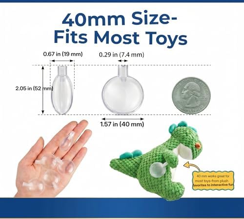 Premium Dog Squeaker Replacement 15 Pack – Squeakers for Dog Toys, 40mm Sizes, DIY Pet Toy Repair Insert, Replacement Squeaky Noise Maker