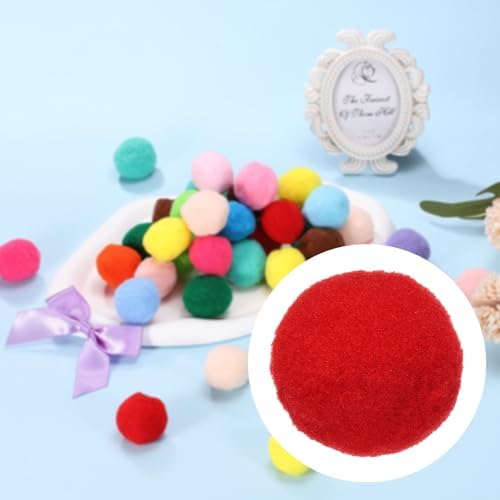 Cat Toy Pom Ball, Interactive Cat Ball Toys Fuzzy Pompoms (Plush, 1.2Inch, 30Pcs, Christmas Colors) for Kittens Pet Enrichment Training Play Indoor