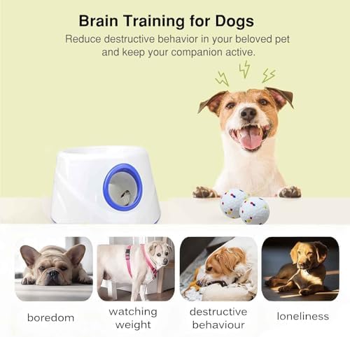 Automatic Dog Ball Launcher, with 6 2.3" ETPU Balls, for Small/Medium Dogs