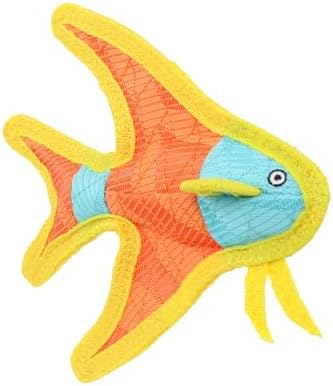 Tuffy® - DuraForce® : Jr Angel Fish Dog Toy: Ultra Durable Plush Toy with Multiple Layers & Reinforced Seams, Washable and Floats, DuraForce® Construction