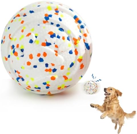 Mankoda Durable Dog Toy Ball, 5" Big Ball for Aggressive Chewers - White