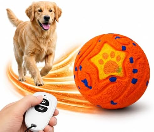 Interactive Dog Ball Toy for Medium & Large, Automatic Moving TPU
