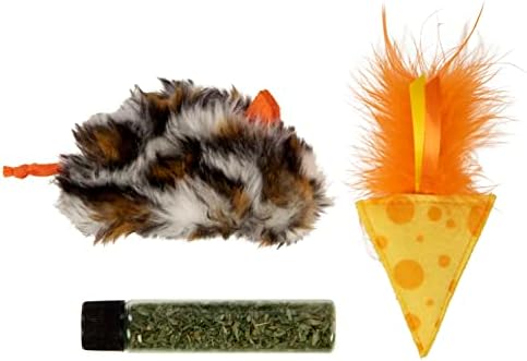 Instincts by SmartyKat 2-Pack Mouse 'N Mate Plush Refillable Cat Toys w/HappyNip Tube (Catnip & Silvervine) - Multicolor, 2-Pack
