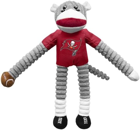 Littlearth NFL Tampa Bay Buccaneers Sock Monkey Pet Toy, Team Color, One Size