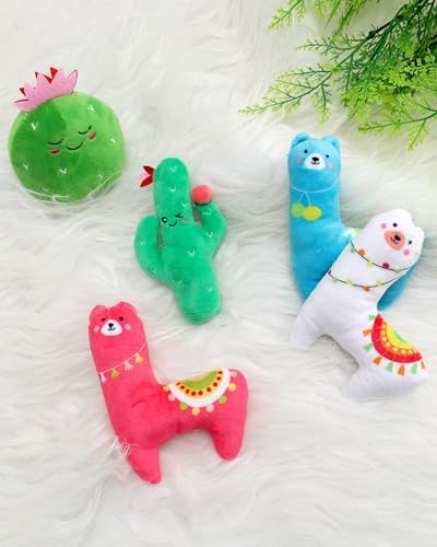 CiyvoLyeen Plush Cactus Llama Catnip Toys for Indoor Cats 5 Pack