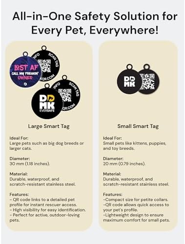 DDMK Smart Pet Tag Set | Includes 3 Tags | QR Code for Instant Alerts | Custom Pet Profiles | Durable & Waterproof | No Subscriptions or Fees |28-Lost AF Call My Freaking Owner