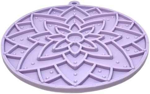SodaPup Lotus eMat – Durable Enrichment Feeder Made in USA from Non-Toxic, Pet-Safe, Food Safe Rubber for Mental Stimulation, Avoiding Overfeeding, Fresh Breath, Digestive Health, Calming, & More