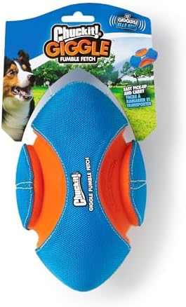 Chuckit! Giggle Fumble Fetch Ball Dog Toy 7.9", Makes Funny Giggle Sounds