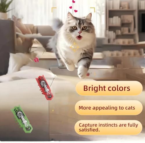 Cat Bug Toy Electric Moving Interactive Cat Toy for Indoor Cats Educational Cat Teaser Toy 2PCS Electronic Beetle Interactive Set for Indoor Cats Kitten Chase Exercise Battery Operated