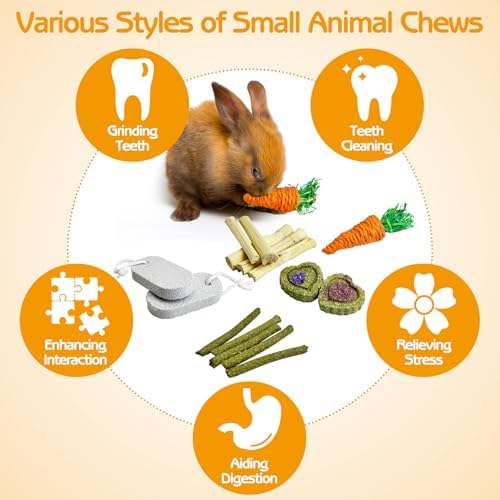 PINVNBY Large Rabbit Tunnel，Collapsible Rabbit Tunnels for Indoor Bunnies Bunny Hideout with 5 Types of Chewing Toys for Ferret Kitten Small Animals (Faucet Shape)