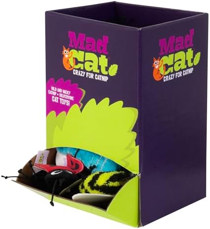 Mad Cat Buggin' Out Bug Cat Toys, Catnip and Silvervine Blend, Pack of 24