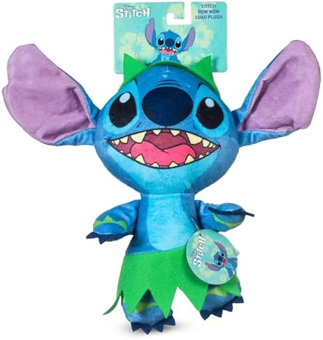 Disney for Pets Lilo and Stitch Bow Wow Luau Plush Dog Toy, 9 Inch