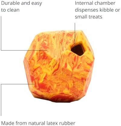 Ruffwear, Gnawt-a-Rock, Interactive Dog Toy, Salamander Orange