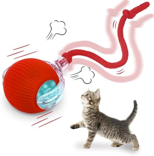 Interactive cat Toys for Indoor Cats, Speedy Tail 3.0 Cat Toy, Motion Activate cat Toy Ball，Automatic Toys for Bored Indoor Cats, Speedy Tail 2.0 Cat Toy, Rechargeabl