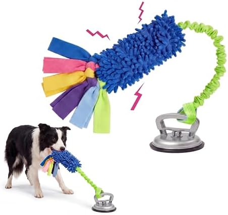 Dog Tug Toy, Self-Play Interactive Teeth Cleaning Toy for Boredom Relief, Chew Toy for Small Medium Dogs, 23.6" Rope for Aggressive Chewers (Blue)