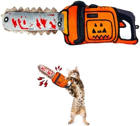 Catnip Toy [2000mg Premium Catnip], Chainsaw Style Cat Kicker Toy