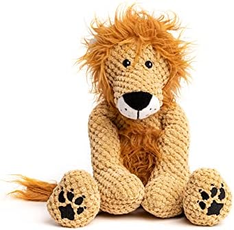 fabdog Floppies Plush Dog Toy - Cute & Durable Squeaky Dog Toys - Best Squeak Toy for Puppies and All Breeds | Ideal Pet Gift| Large Lion