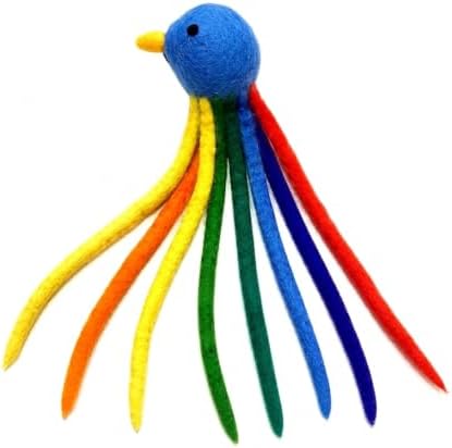 Glaciart One Bird Cat Kicker Toy with Catnip, Wool Felt Toy