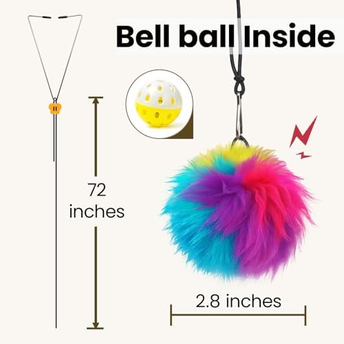 Hanging Cat Toy Bell Ball Kitten Toys for Indoor Cats Self Play
